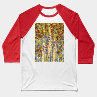 Birch Trees Stained Glass Baseball T-Shirt